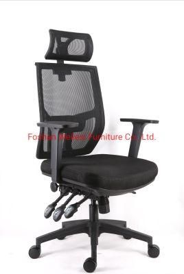 3 Lever Heavy Duty Mechanism with Seat Slider Nylon Base and PU Castor with Adjustable Arms and Lumbar Support Chair