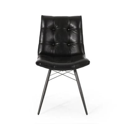 Factory Direct Sale Cheap High Back Orange PU Leather Plastic Chairs with Cushion
