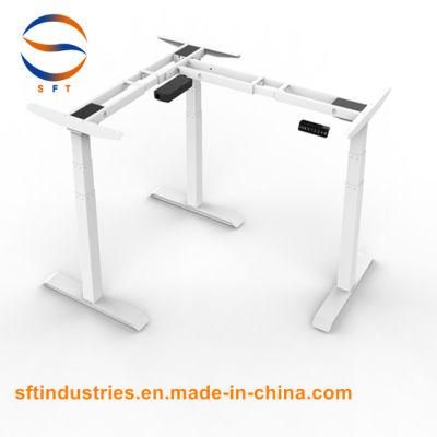 L Shape Electric Height Adjustable Sit Standing up Desk