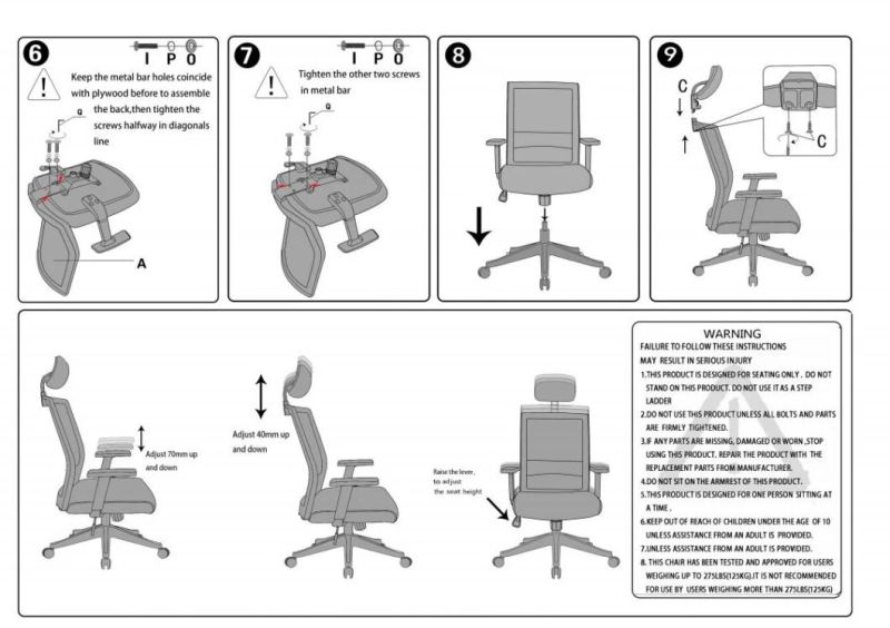 Swivel Ergonomic High Back Mesh Office Chairs with Adjustable Armrest