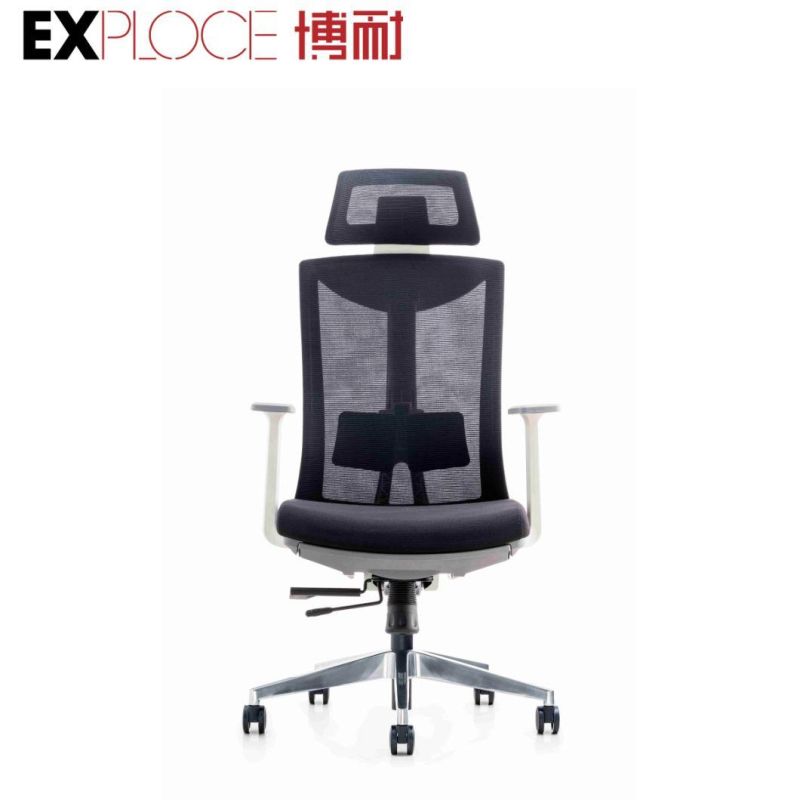 Waist Support Worker Computer Mesh Chair with Footrest Office Furniture