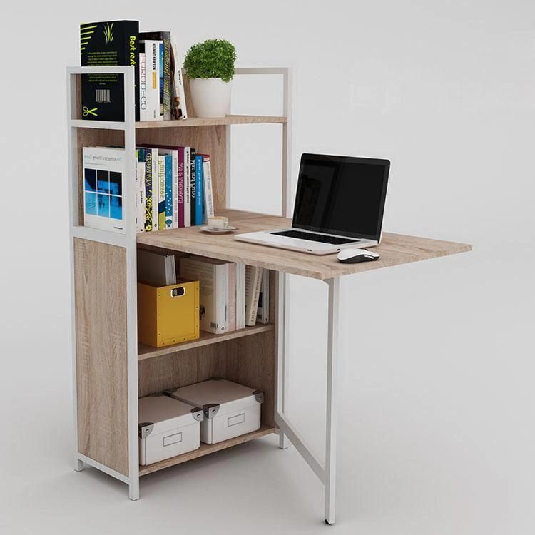 Chinese Office Furniture Wooden Computer Table with Stainless Steel Legs