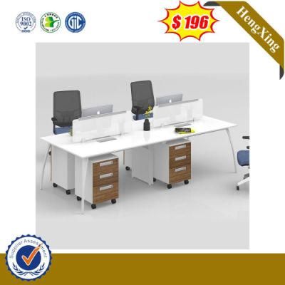 Modern 4 Seats Computer Desk Metal Legs Office Workstation