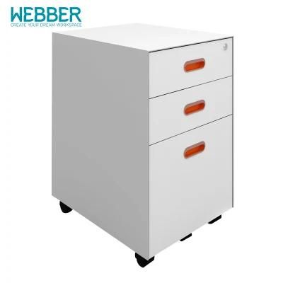 High Quality Office Equipment 3 Drawer Storage Metal Mobile Pedestal Cabinet