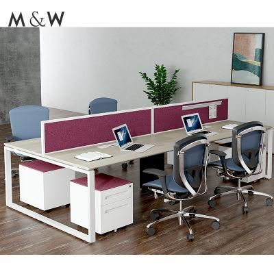 Factory Wholesale Double Workstation Sided Desktop Wood Furniture Office Desk