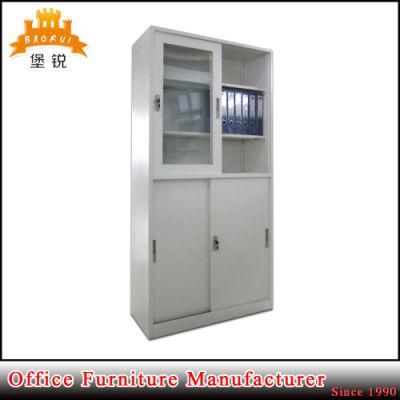 Glass Sliding Door Cupboard Metal Office Filing Cabinet