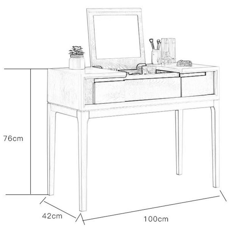 Flip-style Desk and Dresser Integrated Dresser White Distressed
