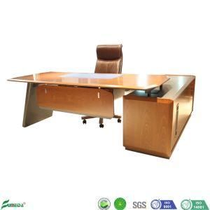 Modern Office Furniture MDF Veneer Solid Wooden Glossy Veneer Wooden Executive Manager Desk