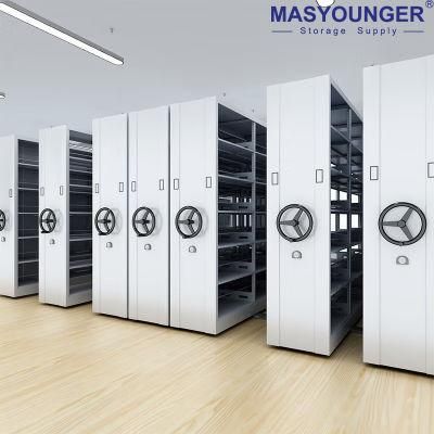 High Density Metal Library System Storage Steel Mass Mobile Shelving