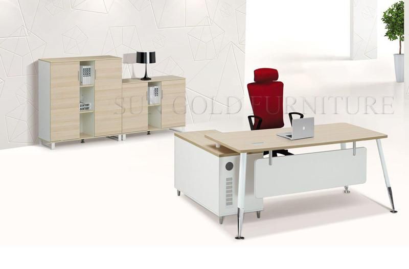 Simple Design Modern Executive Wooden Desk with Moveable Cabinet (SZ-OD187)