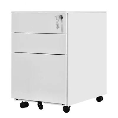 Office Furniture A4 File Steel Cabinet 3 Drawers Mobile Pedestal