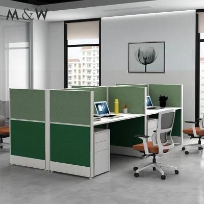OEM/ODM Factory Price Black Aluminum Frame Call Center Cubicle Workstations Table Partition