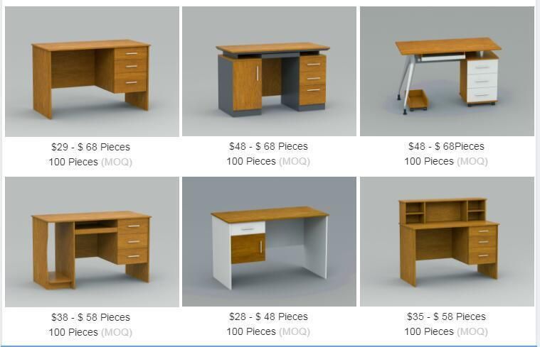 1.6 Meter Cheap Prices Modern L Shape Office Secretary Desk