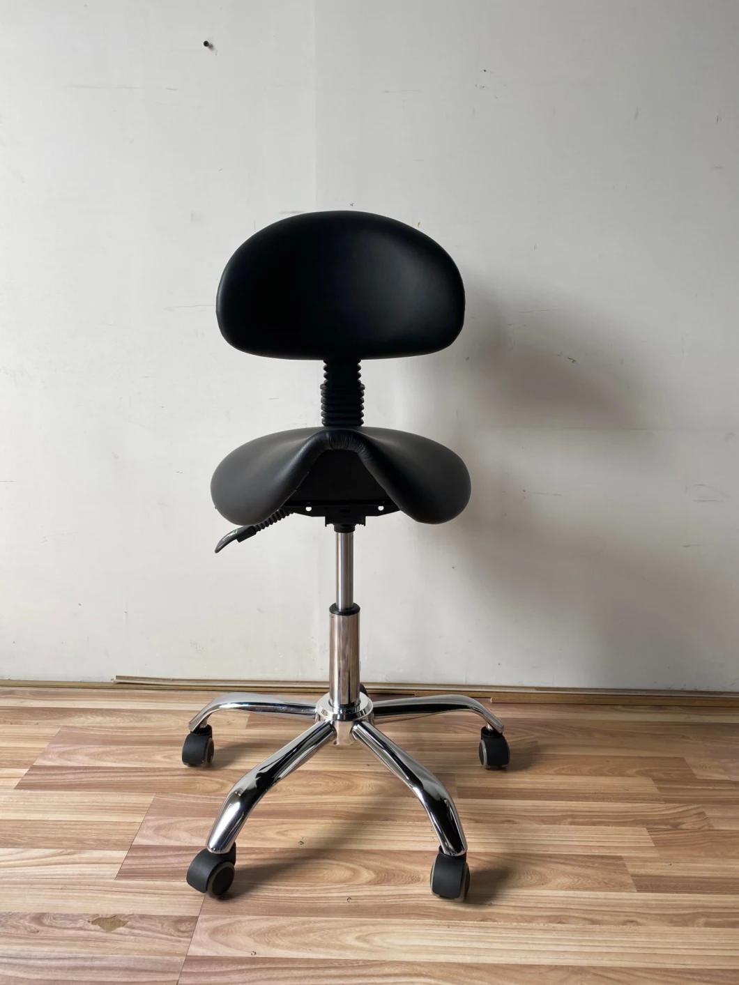 Best Selling Ergonomic Adjustable Office Saddle Stool with Backrest
