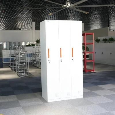Office Furniture 3 Door Black Locker Room Cabinet Cupboard Wardrobe