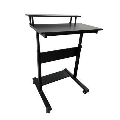 Rolling Table, Sit to Stand Mobile Trolley Presentation Cart, Height Adjustable Ergonomic Workstation Desk, G4