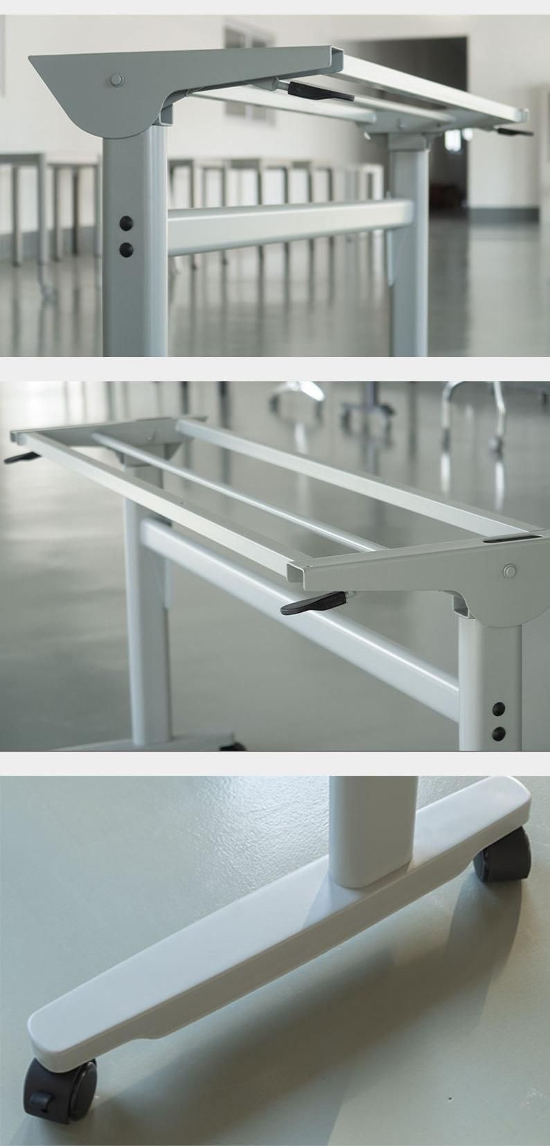 Riser Adjustable Working Ergonomic Table Folding Desk with Wheels Office Meeting Training Folding Study Table