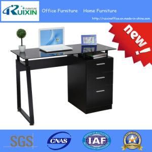 2017 Hotsale Black Glass Computer Desk with File Cabinet Rx-D1034b