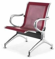 Wine Red Metal Waiting Chair