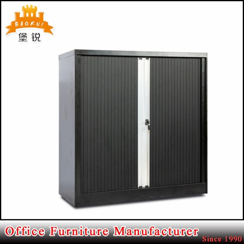 Black Color Half Height Filing Almirah Cabinet Steel Tambour Door Cupboard