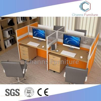 Classical Furniture Aluminum Partition Computer Desk Office Workstation for Four Persons (CAS-W41232)