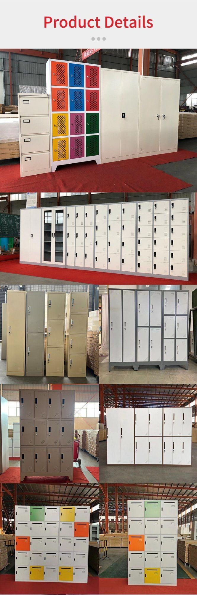 Multi-Functional 3 Door Metal Locker Cupboard