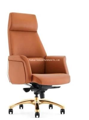 Top Class Chinese Office furniture Thick Leather Molded Foam Executive Swivel Manager Chair