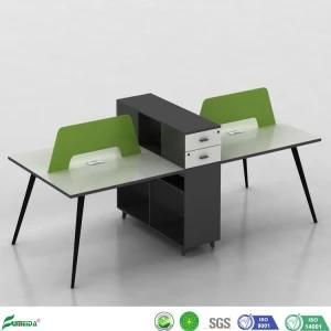 PVC Edge Green Open 6 Person Seats Straight Office Furniture Partition Workstation with Metal Leg (AP1801-4)