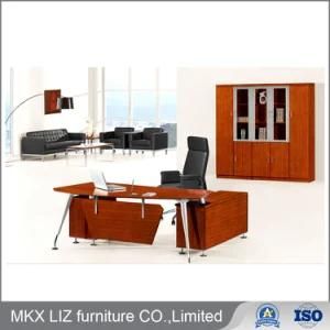Wood Veneer Office Furniture Wooden Desk with Metal Frame (H0420)