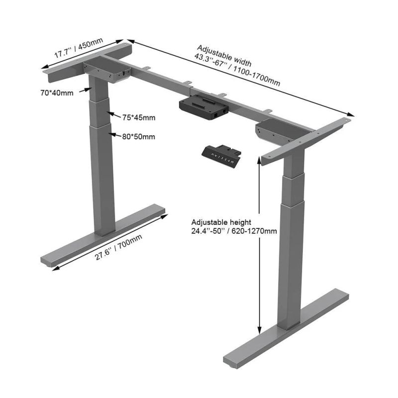 Office Furniture Catalog Dual Motor 3 Stages Sit Stand Desk with Keyboard Tray