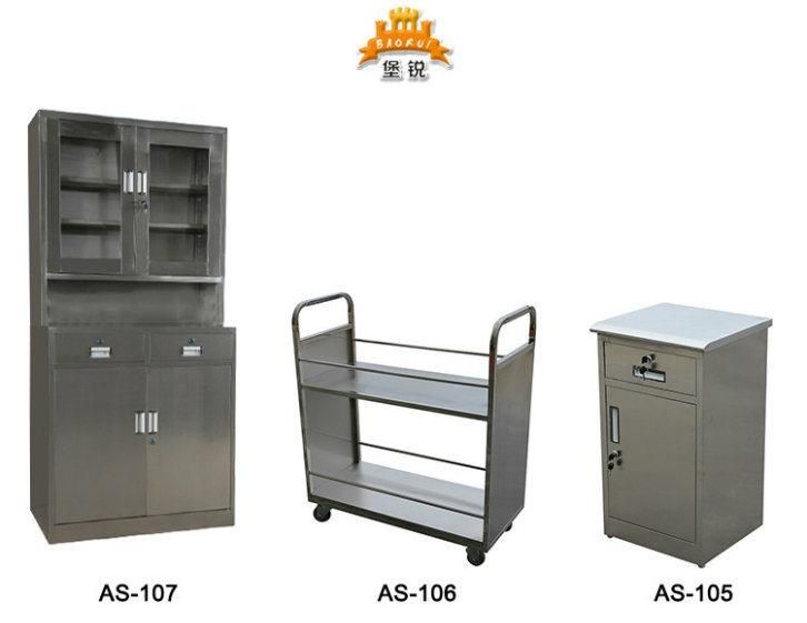 Stainless Steel Mobile Library Metal Book Cart