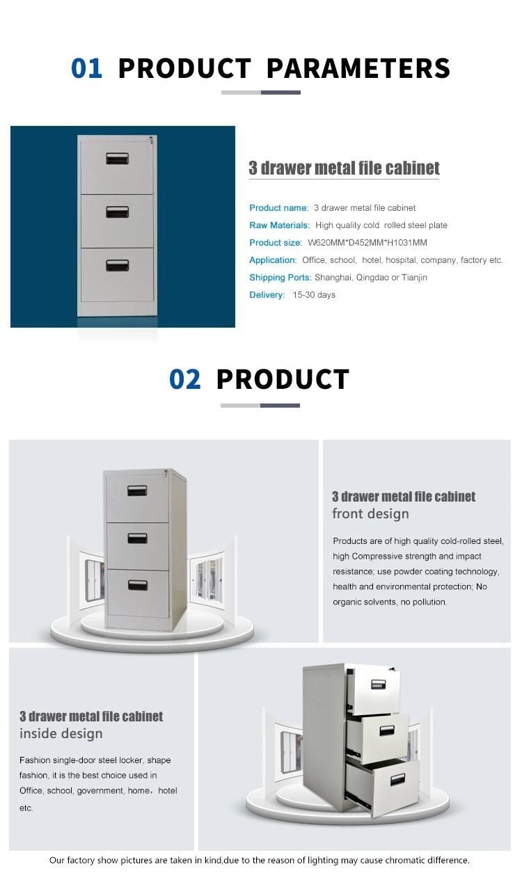 Hot Selling Legal Size A4 Functional Office Furniture Steel 3 Drawers Vertical Metal Filing Cabinet Lateral File Cabinet