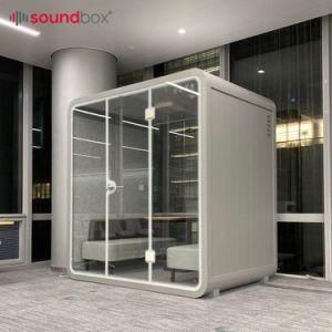 Sound Proof Booth Large Meeting Pod European Style Office Pod with Furniture Soundproof Office Booth