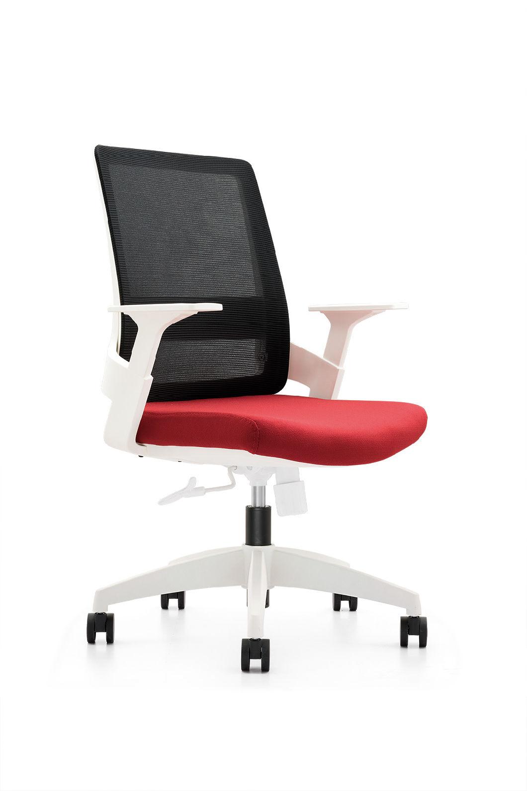 Reinforced Glass Fiber European Standard En1335 BIFMA Medium Back Staff Modern Fabric Office Swivel Chair