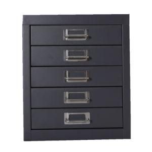 Top Grade Mini Tabletop 5 Drawers Storage Cabinet Steel Locker Under Desk Cabinet