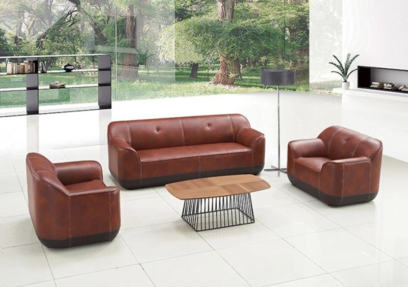 Factory Price Waiting Area 3 Seater Leather Office Sofa Couch