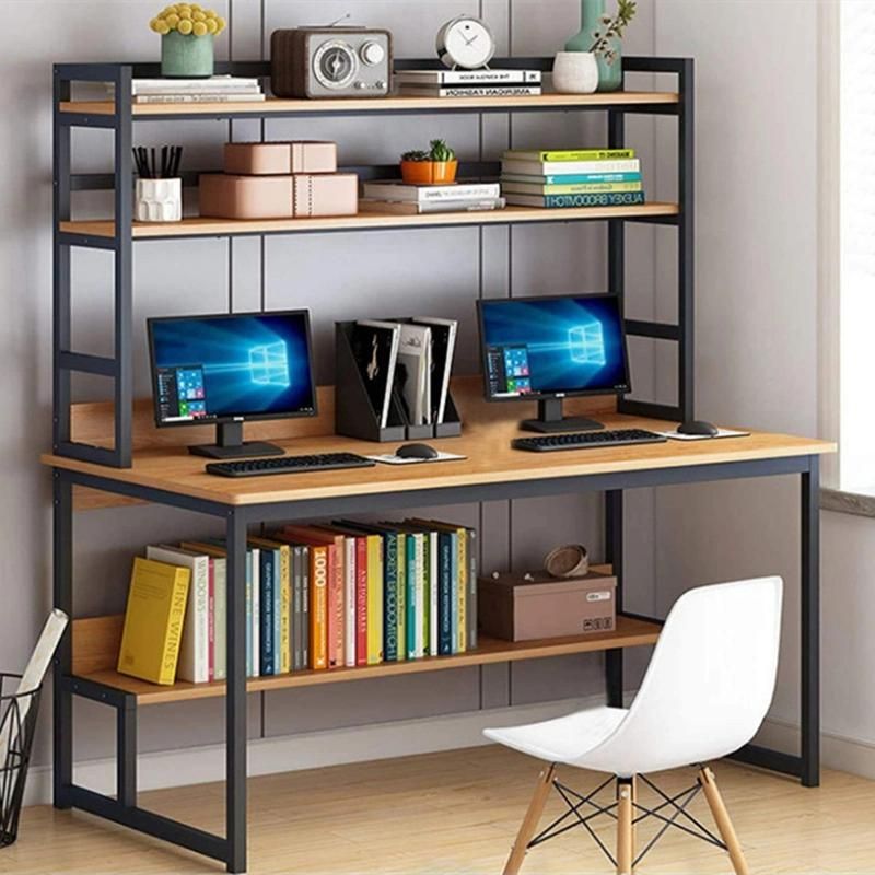 Customizable Student Computer Desk with Bookshelf 0330