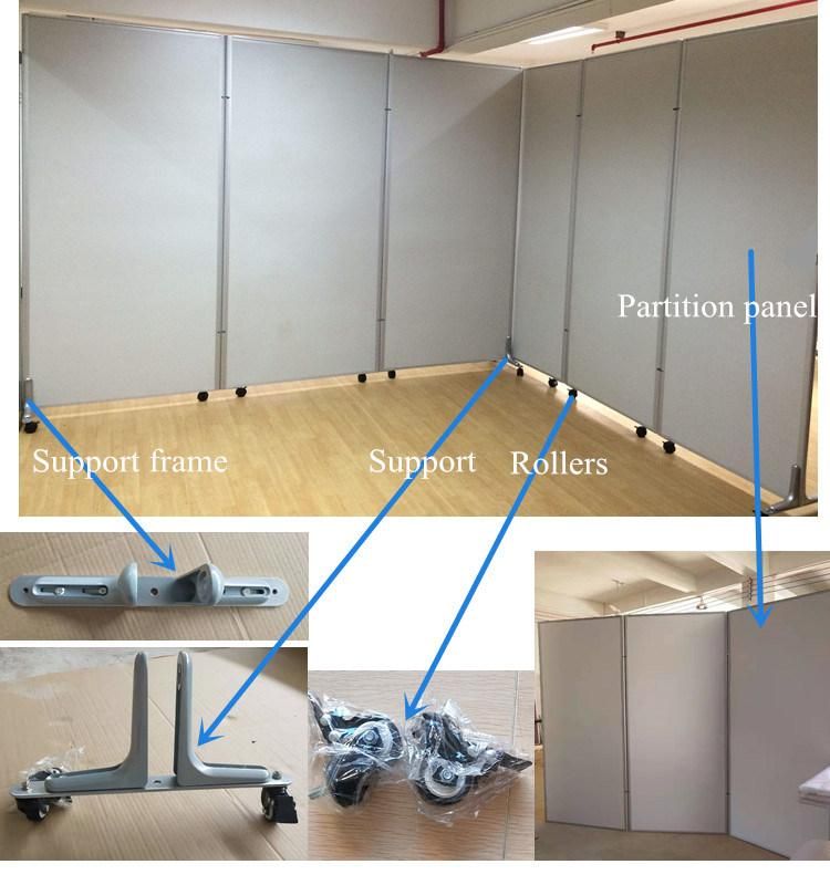 Foldable Room Divider on Wheels DIY Interior Wood Partition Wall on Wheel