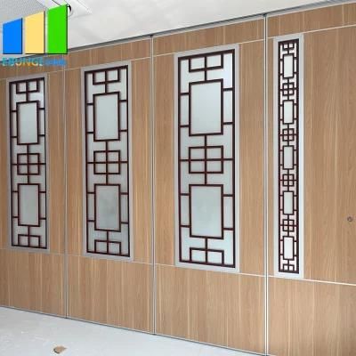 Sliding Partition Walls Include Grill Glass Design with Aluminum Frame