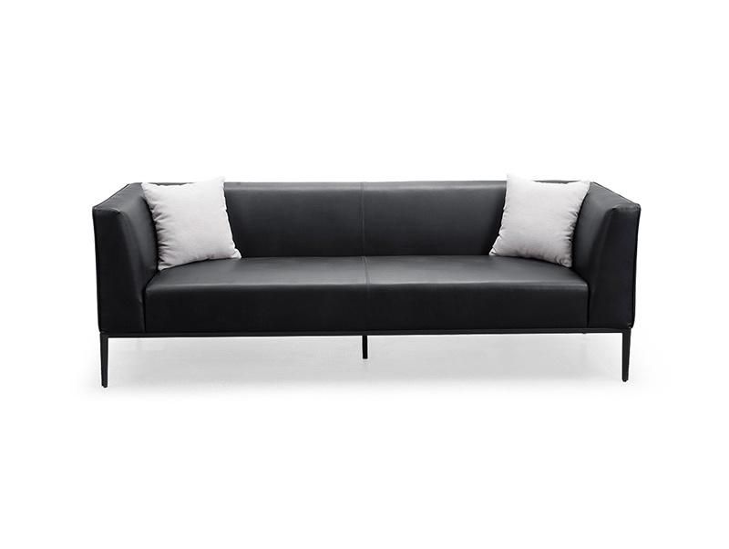Modern Furniture Reception PU Leather Three Seat Office Sofa
