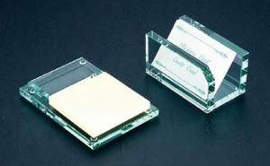 Jade Glass Post-on-It and Business Card Holder