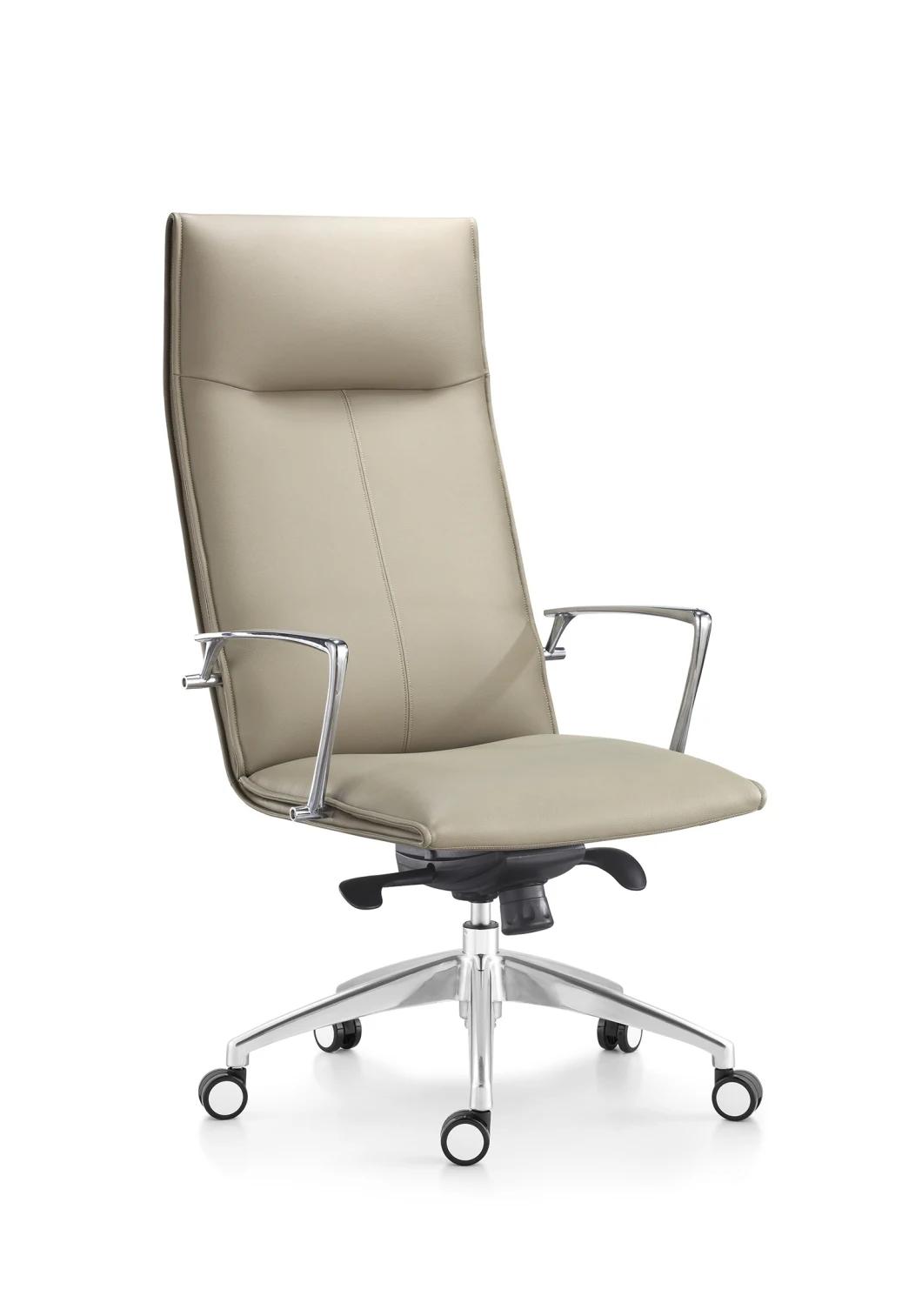 Colorful Modern Design Office Ergonomic Leather Chair with Aluminum Armrest