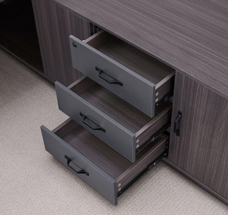 Luxury Big Table 240cm China Office Furniture Side Table L Shape Escritorio De Oficina Table MDF Wooden Office Desk