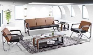 Office Public Area Waiting Metal Leather Combination Sofa