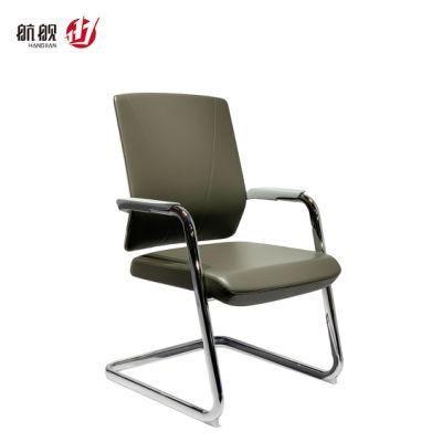 Fashionable Leather Office Chair Bow Foot Visitor Chair with PP Armrest