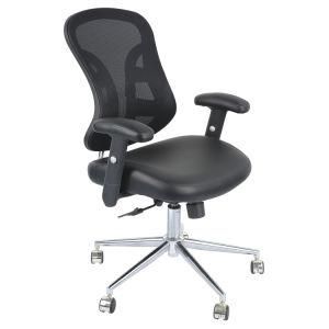 Modern Office Furniture with Black Fabric Upholstered and Adjustable Padded Armrests