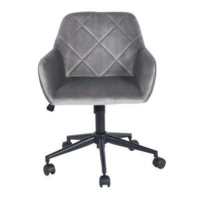 Silk Upholstered Velvet Adjustable Swing Computer Office Chairs