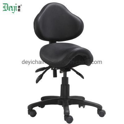 Back Tube Double Plywood Three Lever Function Mechanism Black Color Nylon Base Caster Saddle Seat Computer Indulstrial Chair
