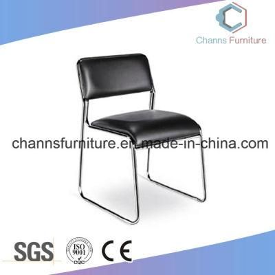 Elegant Design Office Black Color Leather Chrome Metal Base Training Chair