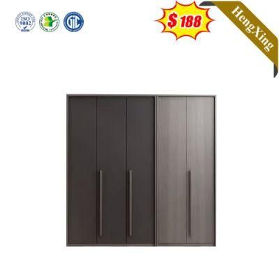 Light Luxury Style Grey Mixed Black Color Bedroom Furniture Storage 5-Door Wardrobe